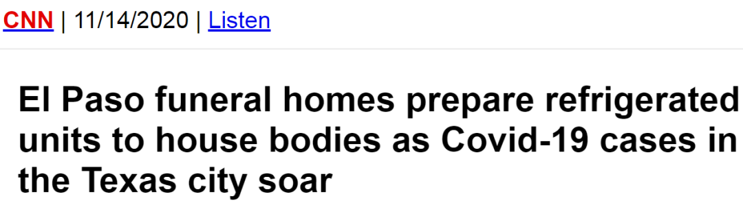 单日新增病例超18万!美国专家警告将进入疫情“至暗时刻”